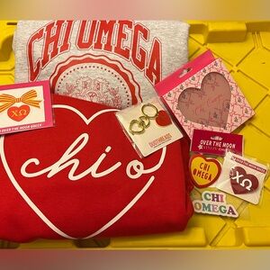 2 chi o large sweatshirts and sorority swag